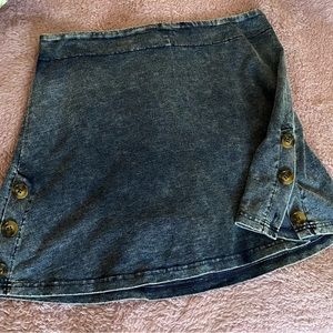White Birch denim blue mineral wash skirt xl